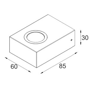 ขนาดไฟ Outdoor wall lamp แสงส่องขึ้นและลง TALA-S2 2x1W