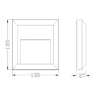 ขนาด-ไฟบันได-HANA-B-3W-LED