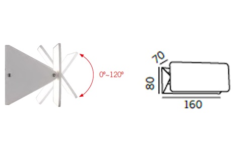 ขนาดโคมไฟติดผนัง Outdoor wall lamp-REBEL-LED-6W