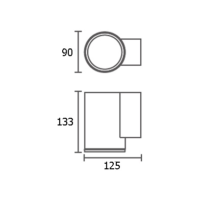 ขนาดโคมไฟ outdoor wall light ALYN-R1 GU10